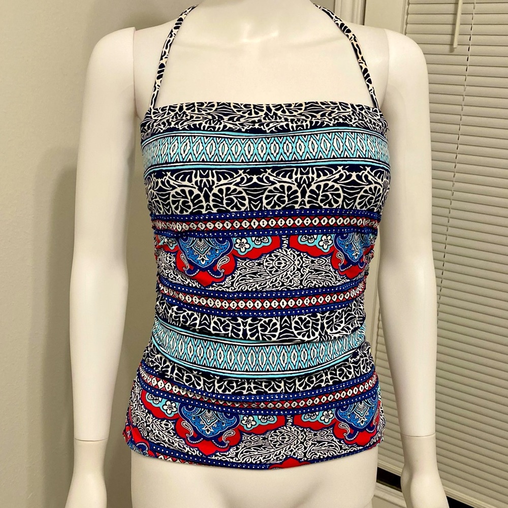 🔥HP🔥Tommy Bahama Blue Floral and Paisley Tankini Top  SZ - S/P